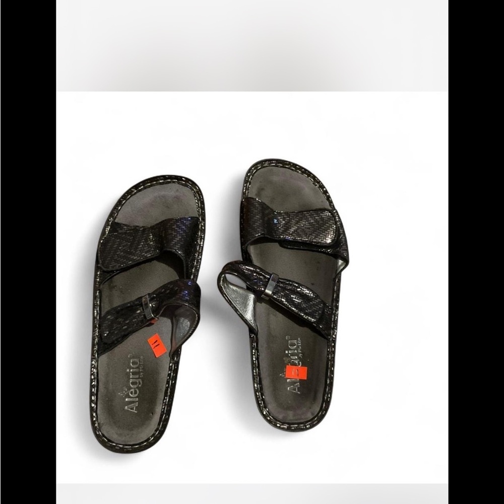 Alegria Women's Shiny Black Sandals
